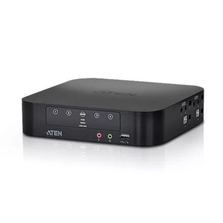 ATEN 4-Port USB Mini DisplayPort/Audio Dual Display KVMP Switch + Cables