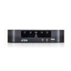 ATEN 4-Port USB Mini DisplayPort/Audio Dual Display KVMP Switch + Cables