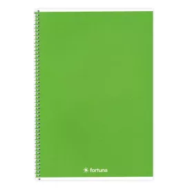 Spirálfüzet vonalas FORTUNA Monocolor A/4 70 lapos zöld