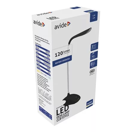 Asztali lámpa AVIDE Clip LED 1,5W fekete