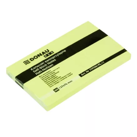 Öntapadós jegyzettömb DONAU ECO 127x76 mm 100 lap sárga