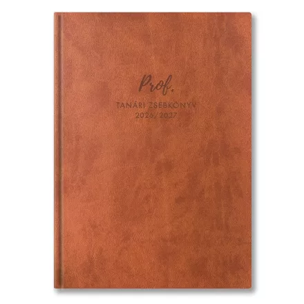 Tanári zsebkönyv TOPTIMER Prof PVC műbőrborító A/5 heti 145x205 mm Barna 2026-2027