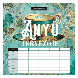   Falinaptár LIZZYCALENDAR 300x600mm álló Anyu tervezője scrapbook style 2027