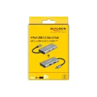 DeLock External USB 3.2 Gen 2 USB Type-C Hub with 2x USB Type-A and 2 x USB Type-C