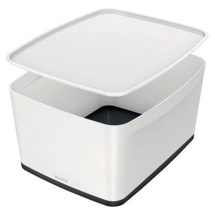Tároló doboz LEITZ Wow Mybox fedeles műanyag nagy fehér/fekete