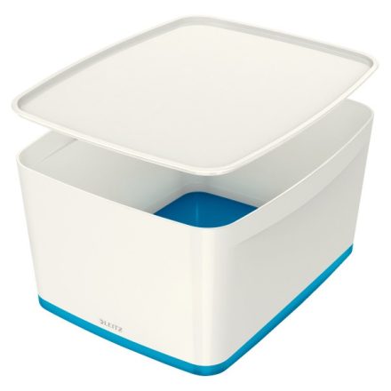 Tároló doboz LEITZ Wow Mybox fedeles műanyag nagy fehér/kék