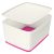 Tároló doboz LEITZ Wow Mybox fedeles műanyag nagy fehér/rózsaszín