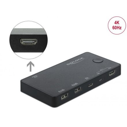 DeLock HDMI / USB-C KVM Switch 4K 60 Hz with USB 2.0