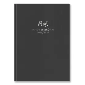   Tanári zsebkönyv TOPTIMER Prof PVC műbőrborító A/5 heti 145x205 mm Antracit 2026-2027