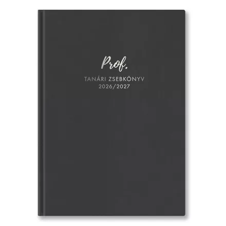 Tanári zsebkönyv TOPTIMER Prof PVC műbőrborító A/5 heti 145x205 mm Antracit 2026-2027