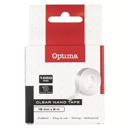 Ragasztószalag kétoldalas OPTIMA 18 mm x 2 m NANO