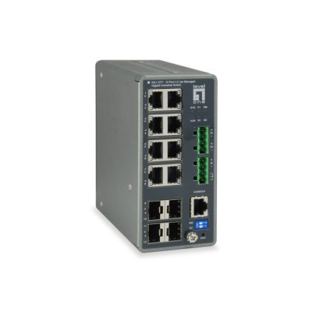 LevelOne IGU-1271 TURING 12-Port L3 Lite Managed Gigabit Industrial Switch