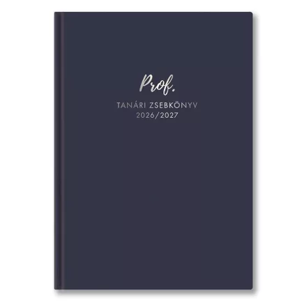Tanári zsebkönyv TOPTIMER Prof PVC műbőrborító A/5 heti 145x205 mm Kék 2026-2027