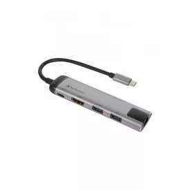   Verbatim USB-C Multiport Hub USB 3.0 | HDMI | Gigabit Ethernet Silver