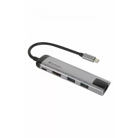 Verbatim USB-C Multiport Hub USB 3.0 | HDMI | Gigabit Ethernet Silver