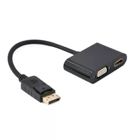   Gembird A-DPM-HDMIFVGAF-01 DisplayPort male to HDMI female + VGA female adapter cable Black