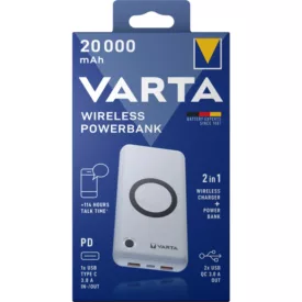 Varta Wireless 20000mAh PowerBank White