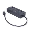 Gembird UHB-U3P1U2P3P-01 4-portos 1xUSB3.1 + 3xUSB2.0 HUB Black