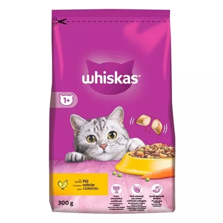 Állateledel száraz WHISKAS macskáknak csirkeússal májas falatkákkal 300 g