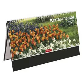   Asztali naptár képes TOPTIMER T054 álló fehér lapos Kertész fekete 2027