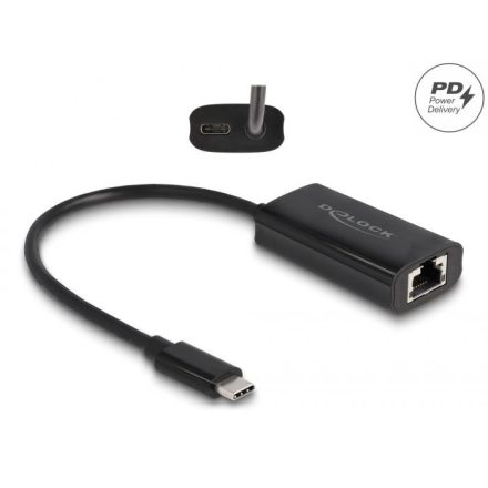 DeLock USB Type-C Adapter to Gigabit LAN with Power Delivery 100 watt