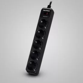   CyberPower B0520SC0-DE Túlfeszültségvédő Kapcsolóval 5DIN 1,8m Black