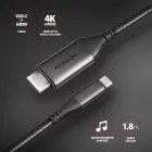 AXAGON RVC-HI2MC USB-C -> HDMI 2.0 adapter 4K/60Hz Aluminum 1,8m cable Black