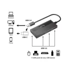 EQuip 4-Port USB 3.2 Gen 1 Hub with USB-C Adapter Black