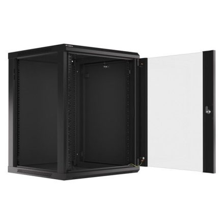 Lanberg 19" 15U Falra szerelhető Rackszekrény Black 