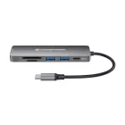Conceptronic  DONN11G 6in1 USB3.2 Gen 1 Docking Station Grey