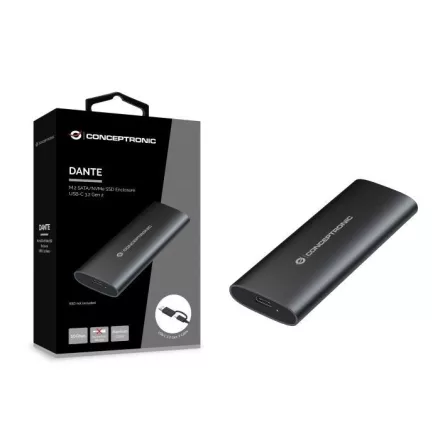 Conceptronic  M.2 SATA/NVMe SSD Enclosure USB 3.2 Gen 2 Dual Protocol