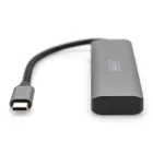 Digitus USB-C 4 Port HUB, 2x USB A + 2x USB-C Dark Gray