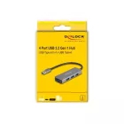 DeLock 4-portos USB3.2 HUB Silver