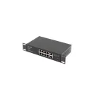 Lanberg 8x 100MB POE+/2X 1GB UNMANAGED RACK 10"/19" GIGABIT ETHERNET 120W