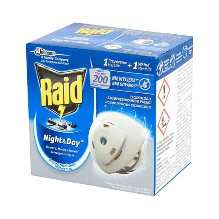 Rovarírtó elektromos készülék szúnyogirtó RAID Night&Day illatmentes