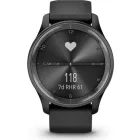 Garmin Vivomove Trend Slate Stainless Steel Bezel with Black Case and Silicone Band