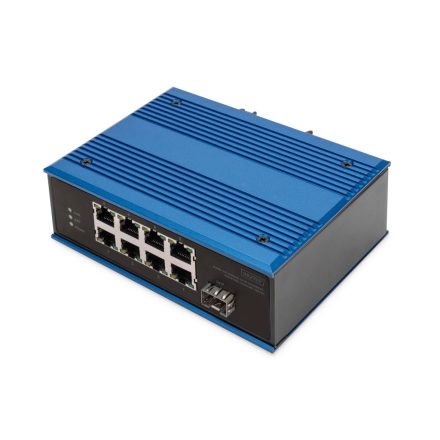 Digitus DN-651132 8-Port 10/100Base-TX to 100Base-FX Industrial Ethernet Switch Blue