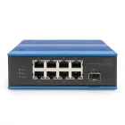 Digitus DN-651133 8-Port 10/100Base-TX(PoE) to 100Base-FX Industrial PoE Switch Blue