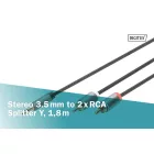Digitus DB-510330-018-S Audio adapter cable, 3.5 mm stereo jack to RCA 1,8m Black
