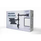 Gembird MA-DA-03 Adjustable Desk Mount With Monitor Arm And Notebook Tray Black