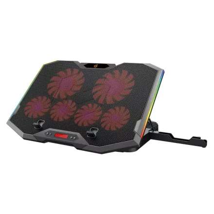 Conceptronic  THYIA01B ERGO RGB 6 ventilátoros gamer laptop hűtőpad mobiltartóval