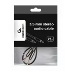 Gembird CCAP-444-0.75M 3.5 mm stereo audio cable 0,75m Black
