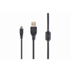   Gembird CCF-USB2-AM5P-6 USB 2.0 A- MINI 5PM cable with ferrite core 1,8m Black
