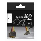 Gembird CC-SATAM2F-02 cable power SATA 15 pin -> 2x SATA HDD angled connectors 0,15m