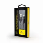 Gembird CC-USB2B-AMCM-2M-BW Premium cotton braided Type-C USB charging and data cable 2m Black/White