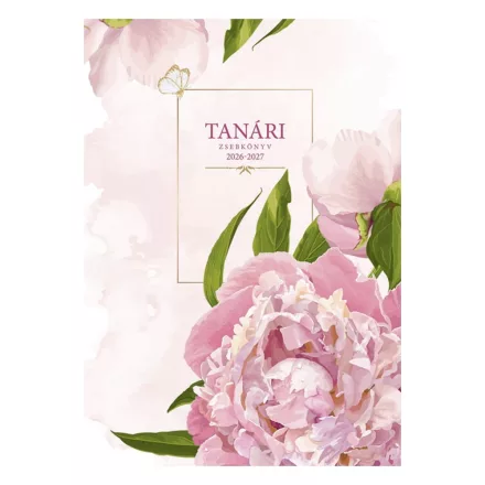 Tanári zsebkönyv TOPTIMER P200 papírborító A/5 heti 145x205 mm Bazsarózsa 2026-2027