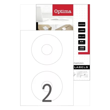 Etikett OPTIMA 32110 117mm CD 200 címke/doboz 100 ív/doboz