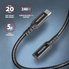 AXAGON BUCM32-CF15AB SPEED+ USB-C <> USB 20GBPS EXTENSION CABLE 1.5m Black