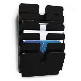   Prospektustartó DURABLE Flexiplus A/4 fekvő fali 6 részes fekete