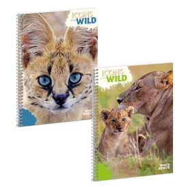 Spirálfüzet vonalas ARS UNA Icons of the Wild A/4 60 lapos